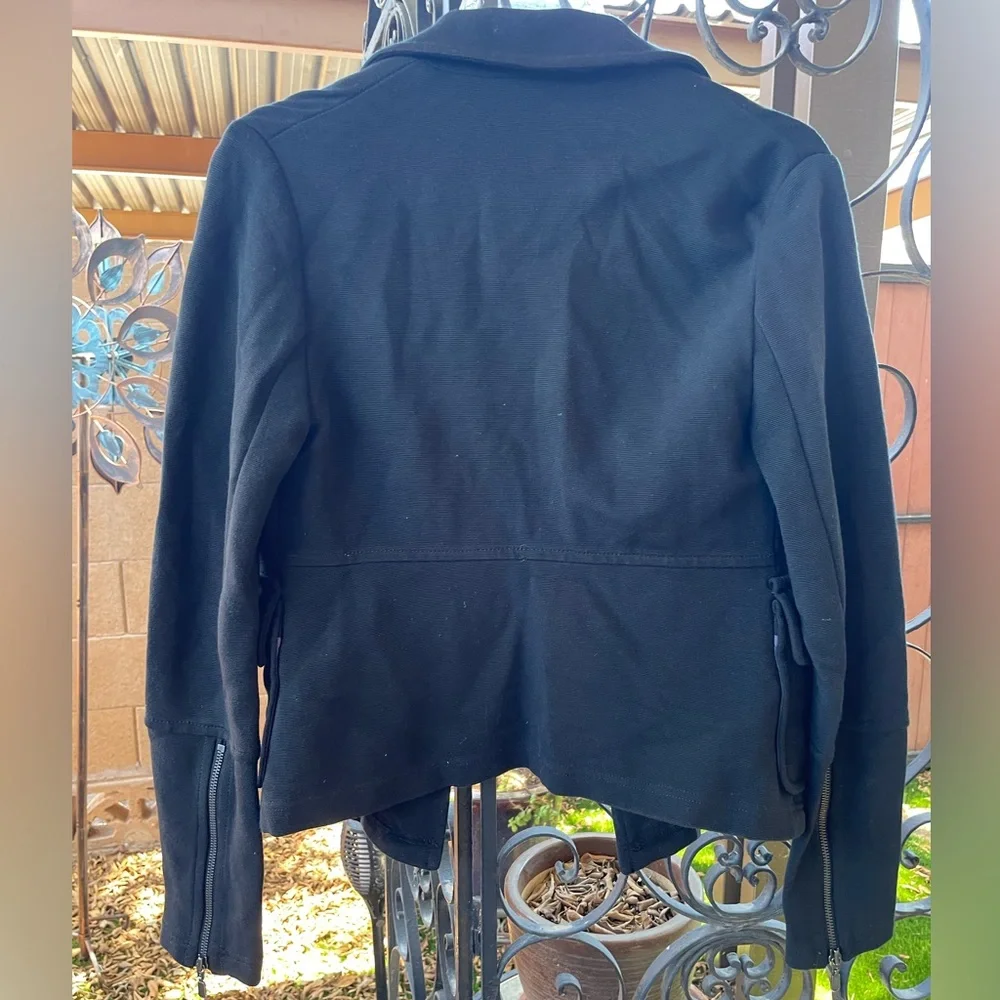 Anthropologie Delicate Ribbed Texture with Zippers on Long Sleeves Blazer XS - Picture 2 of 16